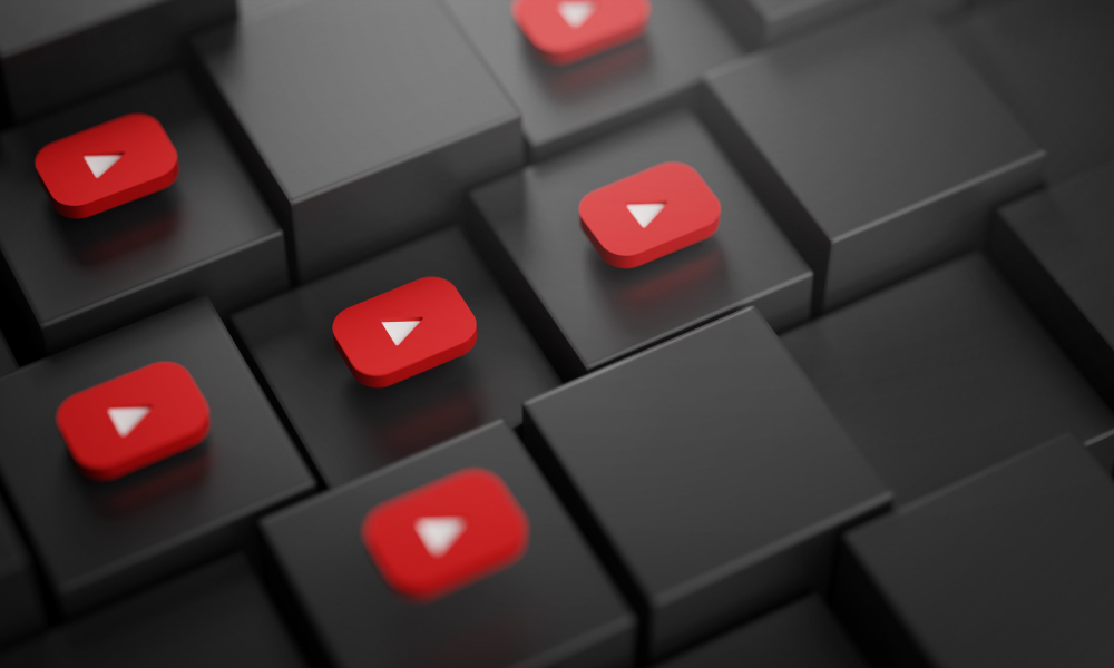 A imagem mostra ícones do YouTube