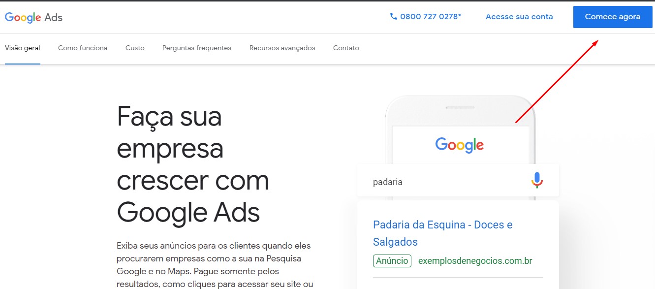 Como criar uma conta no Google Ads