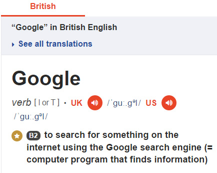 google-no-dicionario