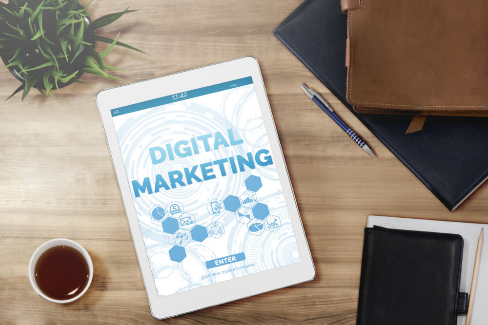 Conceito de negócio de marketing de tecnologia digital