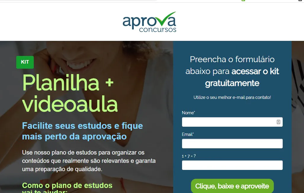 Landing page - material rico