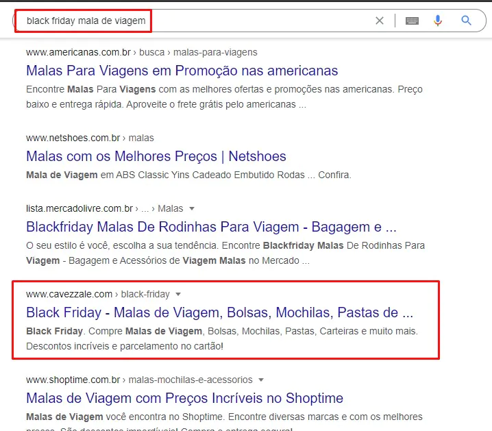 Otimização SEO - Hotsite Cavezzale